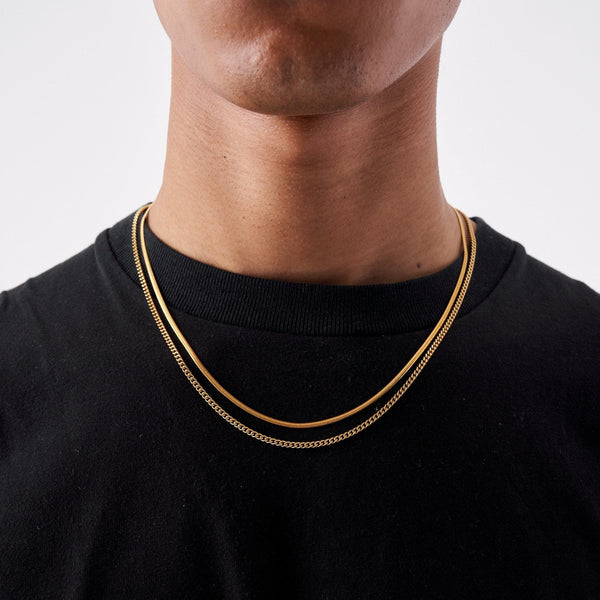 Gasper Cuban + Snake Set Gold