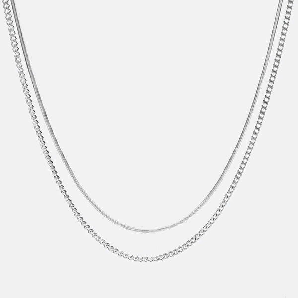 Gasper Cuban + Snake Set Silver