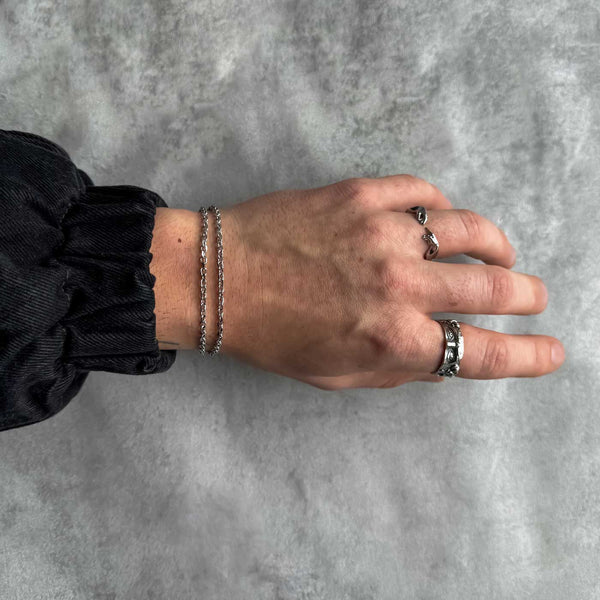 Gasper Double Anchor Bracelet Silver