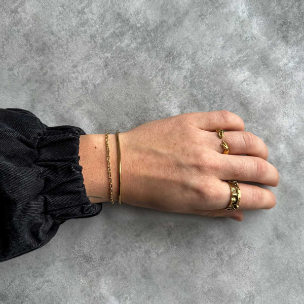 Gasper Double Anchor / Octagon Bracelet Gold