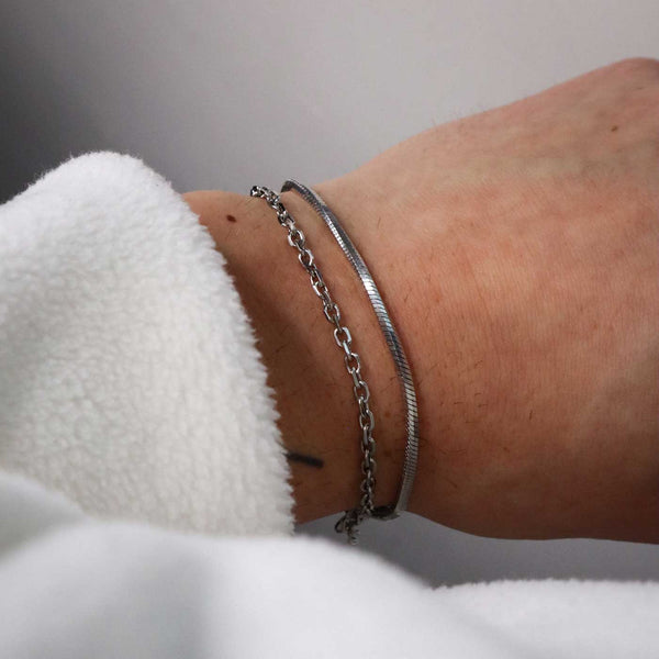 Gasper Double Anchor / Octagon Bracelet Silver