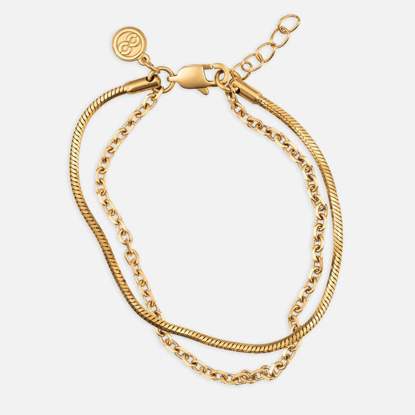 gasper Double Anchor / Octagon Bracelet Silver