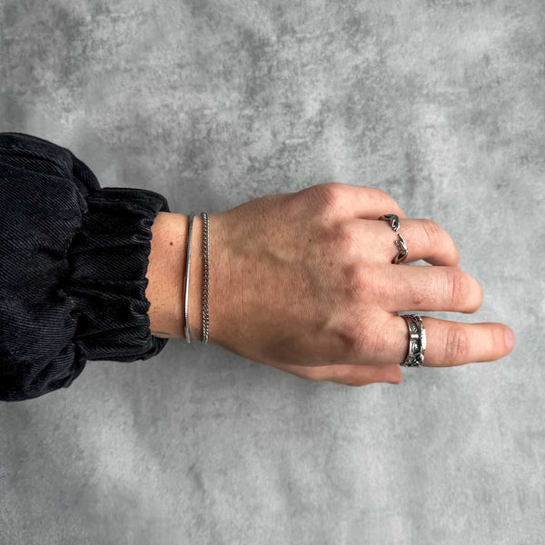 Gasper Double Cuban / Octagon Bracelet Silver