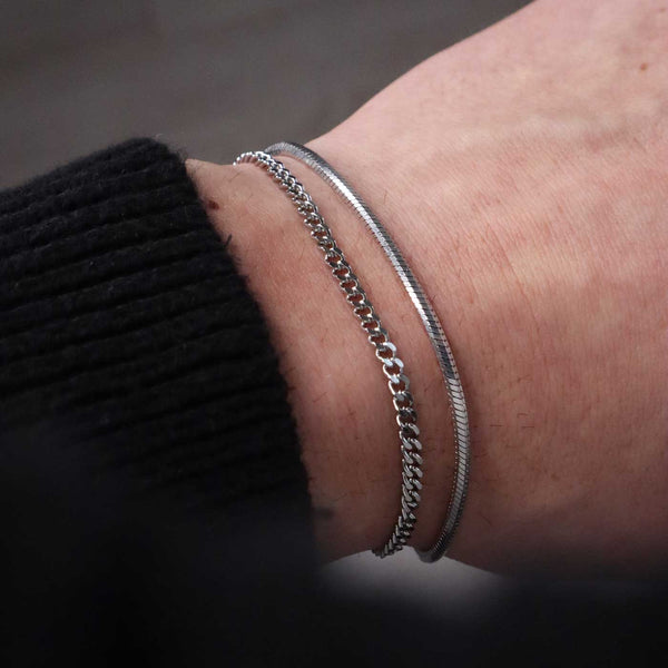 Gasper Double Cuban / Octagon Bracelet Silver
