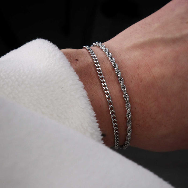 Gasper Double Cuban / Rope Bracelet Gold