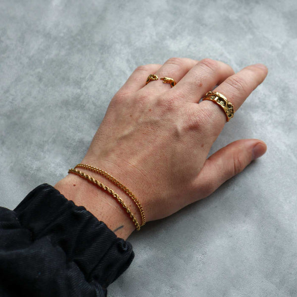 Gasper Double Cuban / Rope Bracelet Silver