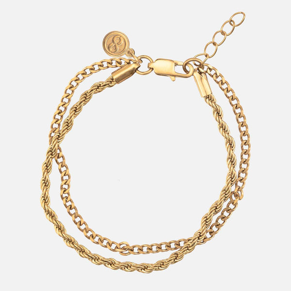 gasper Double Cuban / Rope Bracelet Silver