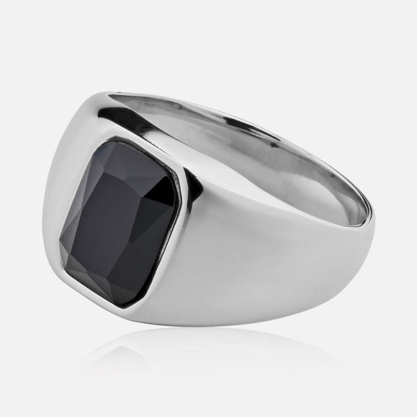 Gasper Emile Onyx Ring Silver