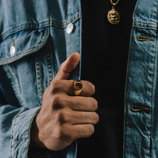 Gasper Emile Ruby Ring Silver