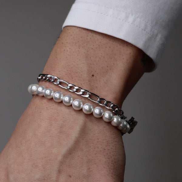 Gasper Figaro + Pearls Set Silver