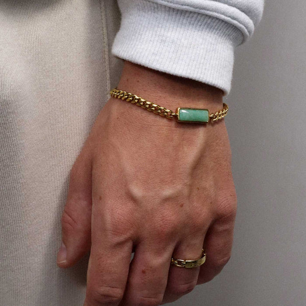 Gasper Fusion Cuban Bracelet Aventurine Gold