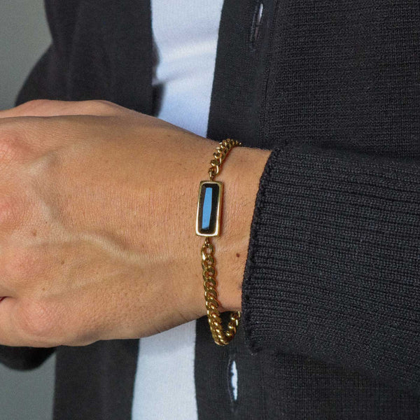 Gasper Fusion Cuban Bracelet Onyx Gold