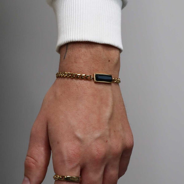 Gasper Fusion Cuban Bracelet Onyx Gold