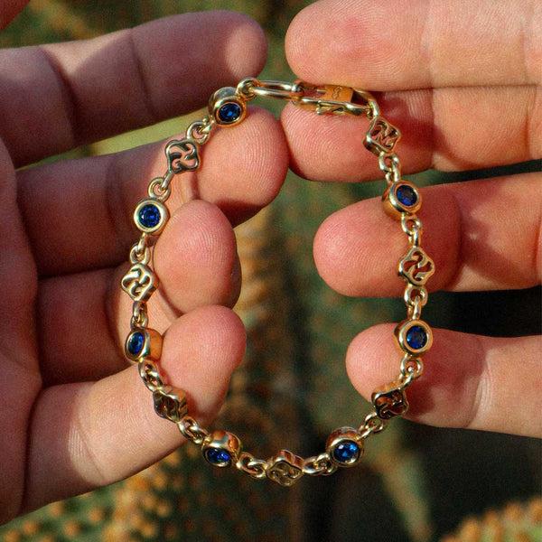Gasper Gemstone Bracelet - Aquamarine Gold