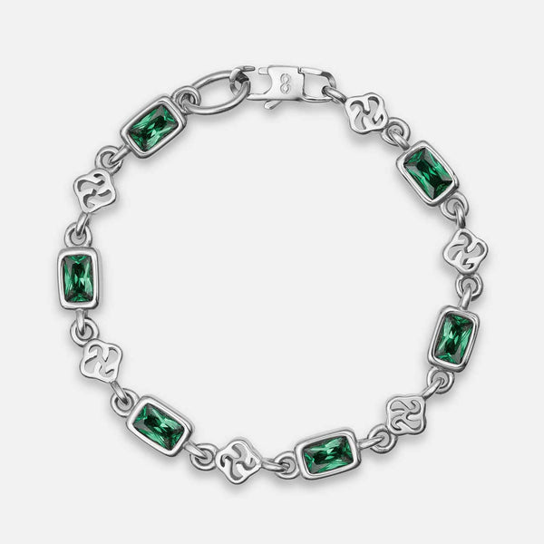 Gasper Gemstone Bracelet - Emerald Gold