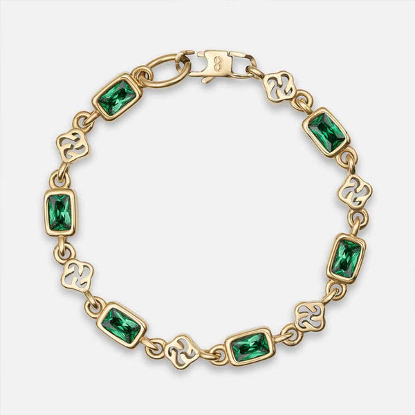 gasper Gemstone Bracelet - Emerald Gold
