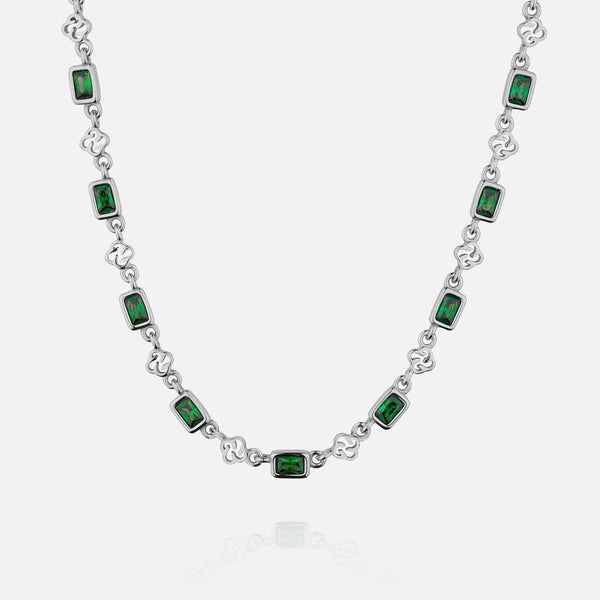 Gasper Gemstone Necklace Emerald Gold