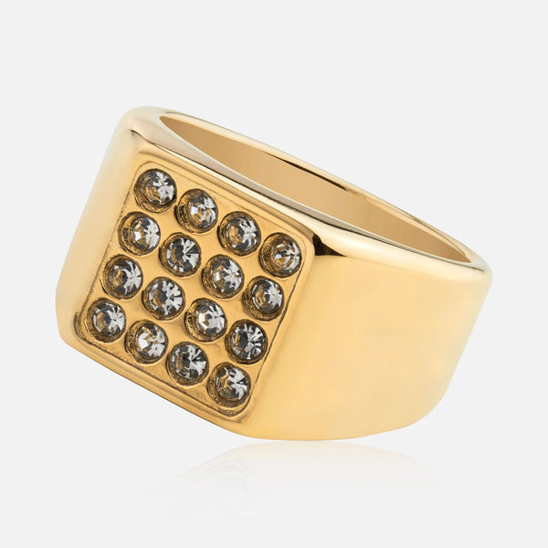 gasper Iced Signet Ring Silver