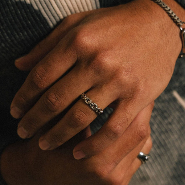 Gasper Link Band Ring Silver