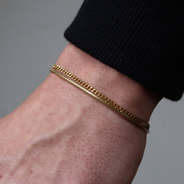 gasper Micro Cuban + Snake Stack Gold