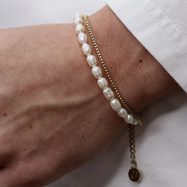 Gasper Micro Pearls + Box Stack Gold