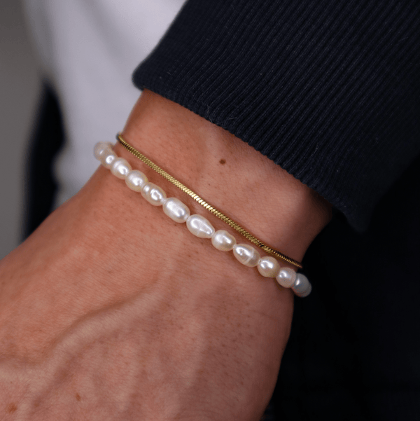 Gasper Micro Pearls + Snake Stack Gold