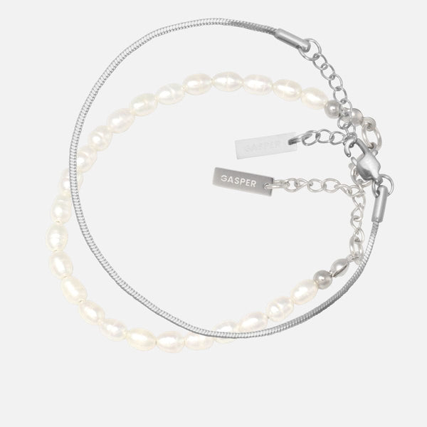 Gasper Micro Pearls + Snake Stack Gold