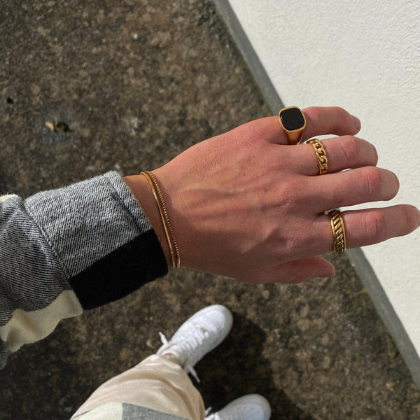 Gasper Micro Square Snake Bracelet Gold