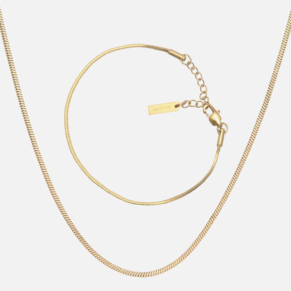 gasper Micro Square Snake Set Gold