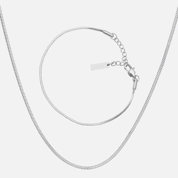 Gasper Micro Square Snake Set Silver