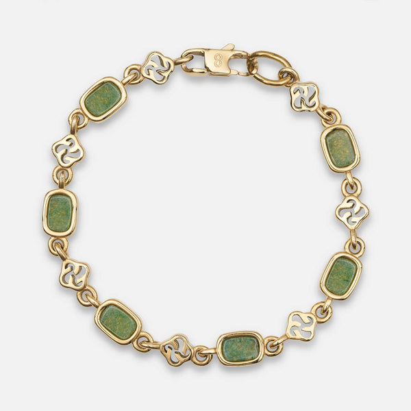 gasper Mineral Bracelet - Aventurine Silver
