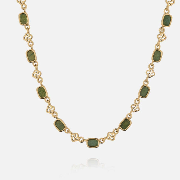 gasper Mineral Necklace - Aventurine Gold