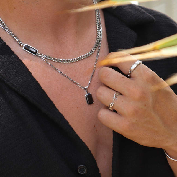 Gasper Onyx Set Silver