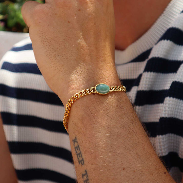 Gasper Oval Bracelet - Aventurine Gold