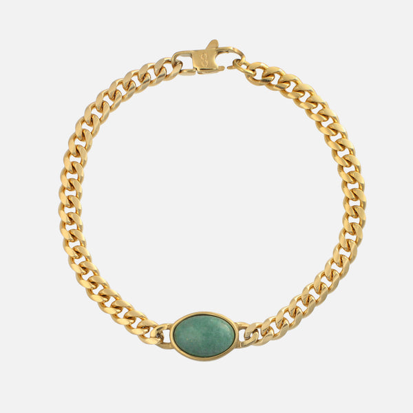 gasper Oval Bracelet - Aventurine Silver