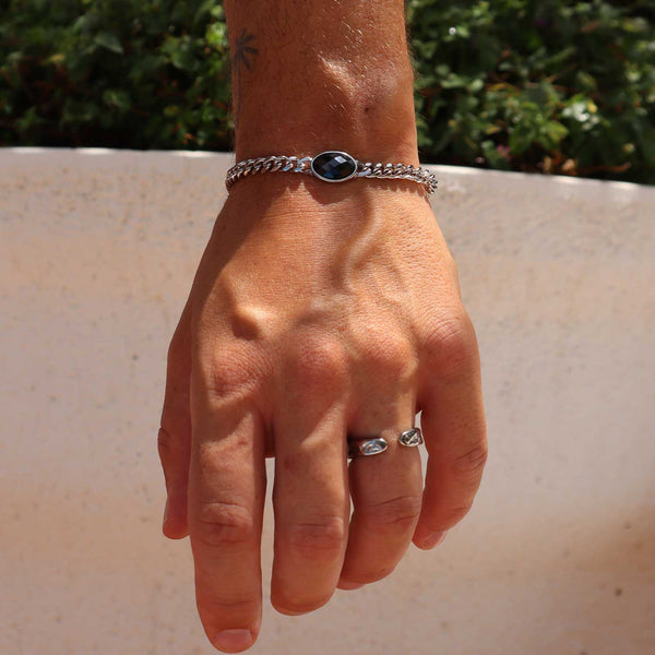 Gasper Oval Bracelet - Onyx Gold