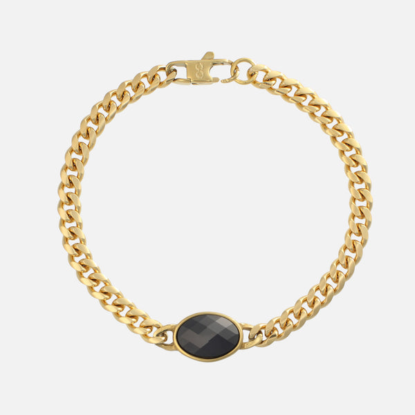 gasper Oval Bracelet - Onyx Silver