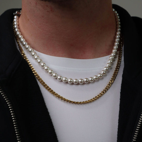 gasper Pearls + 4mm Cuban Stack Gold