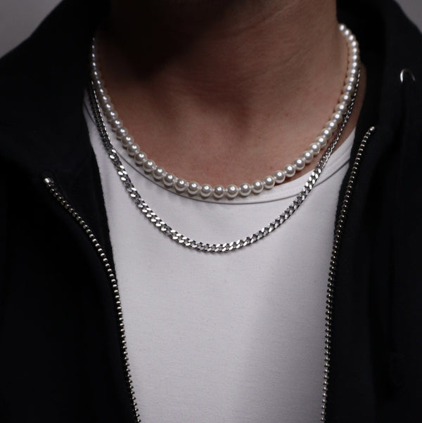 Gasper Pearls + 4mm Cuban Stack Silver