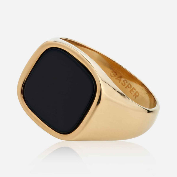 gasper Square Onyx Ring Silver