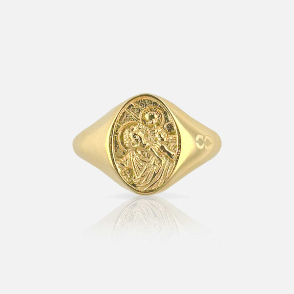 gasper St. Christopher Ring Gold