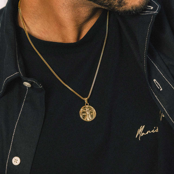 Gasper Vitruvian Man Pendant Gold