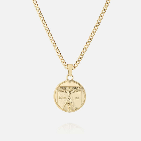gasper Vitruvian Man Pendant Gold