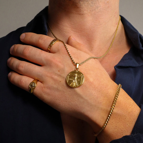 Gasper Vitruvian Man Pendant Silver