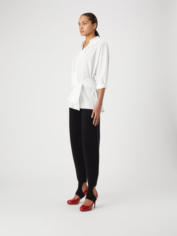 Gauge81 Alamos Long Sleeve Poplin Shirt With Front Knot Detail