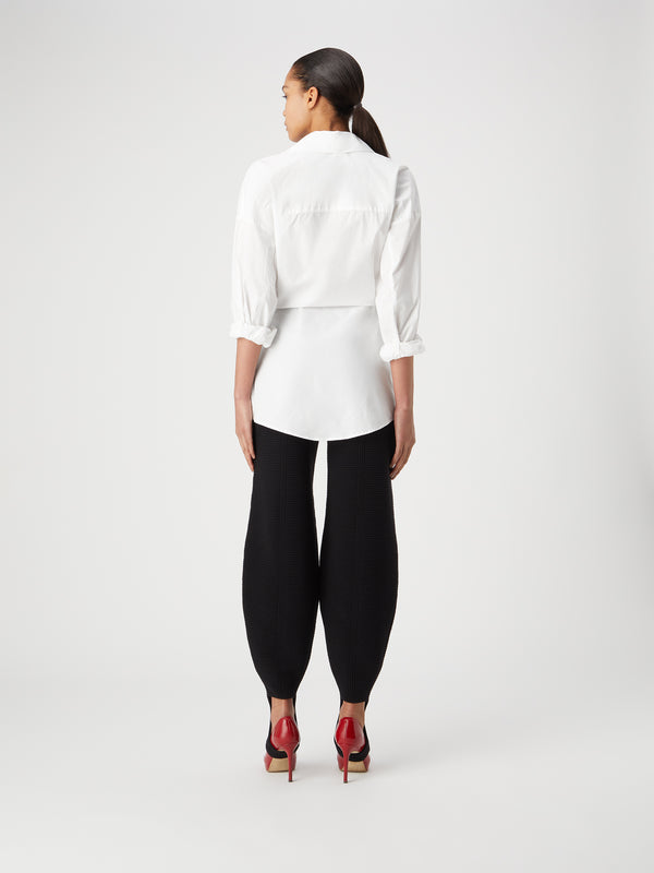 Gauge81 Alamos Long Sleeve Poplin Shirt With Front Knot Detail