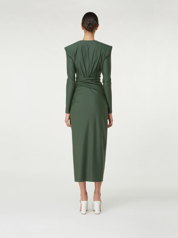 Gauge81 Carmen Matte Jersey Long Dress With Drape Detail