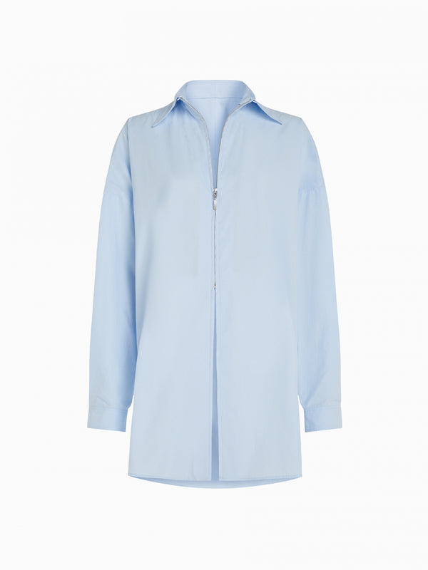 Gauge81 Cosala Long Sleeve Poplin Shirt With Zipper Closure