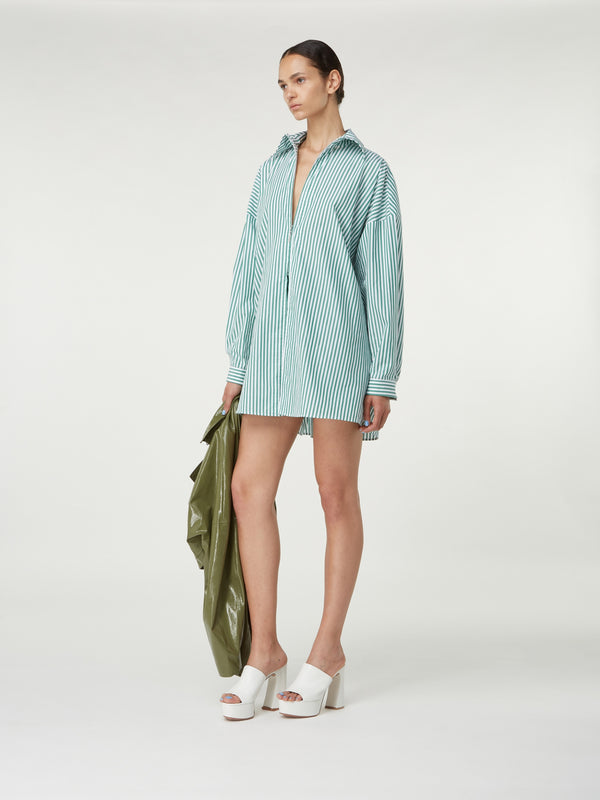 Gauge81 Cosala Long Sleeve Poplin Shirt With Zipper Closure