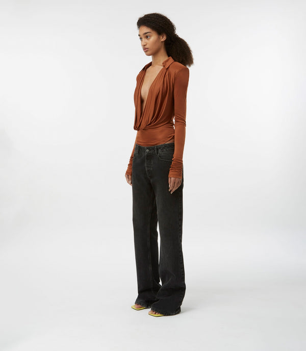 Gauge81 Bauska Deep V Draped Bodysuit